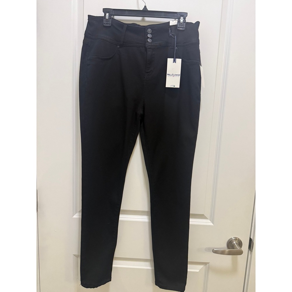WallFlower The Sassy High Rise Skinny Jeans Noir Black Size 17/33 Regular NWT
